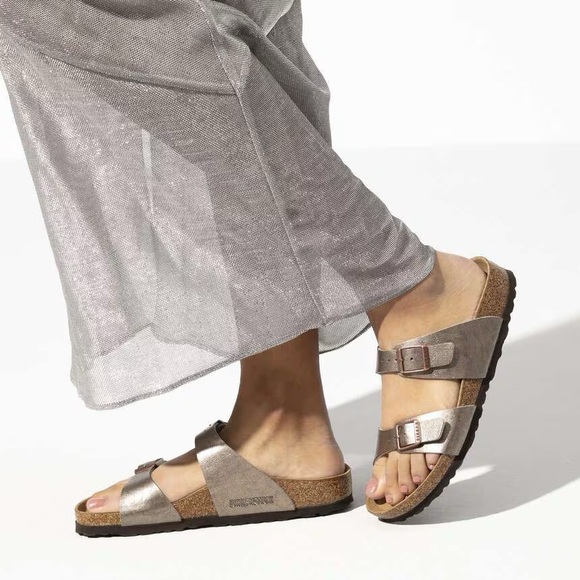 Birkenstock Shoes - BIRKENSTOCK Sydney BS Graceful Taupe Sandal Slip In Leather Size 6 Unisex NEW